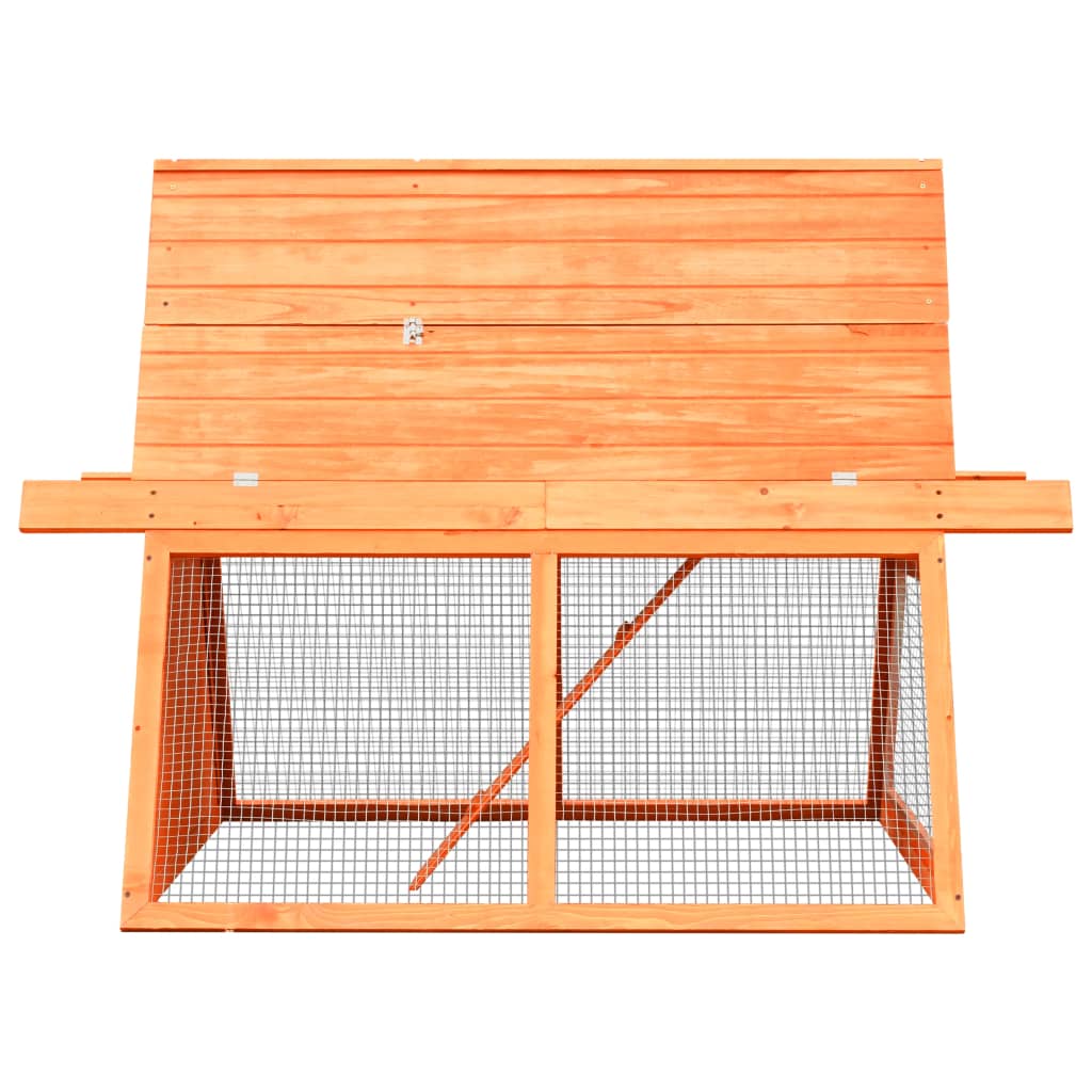 Konijnenhok 152x128x108 cm massief grenen- en vurenhout - Afbeelding 4