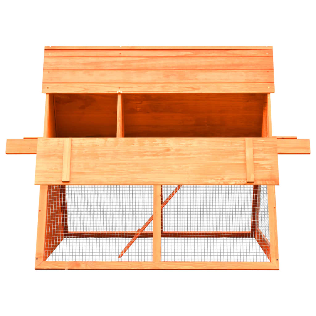 Konijnenhok 152x128x108 cm massief grenen- en vurenhout - Afbeelding 5