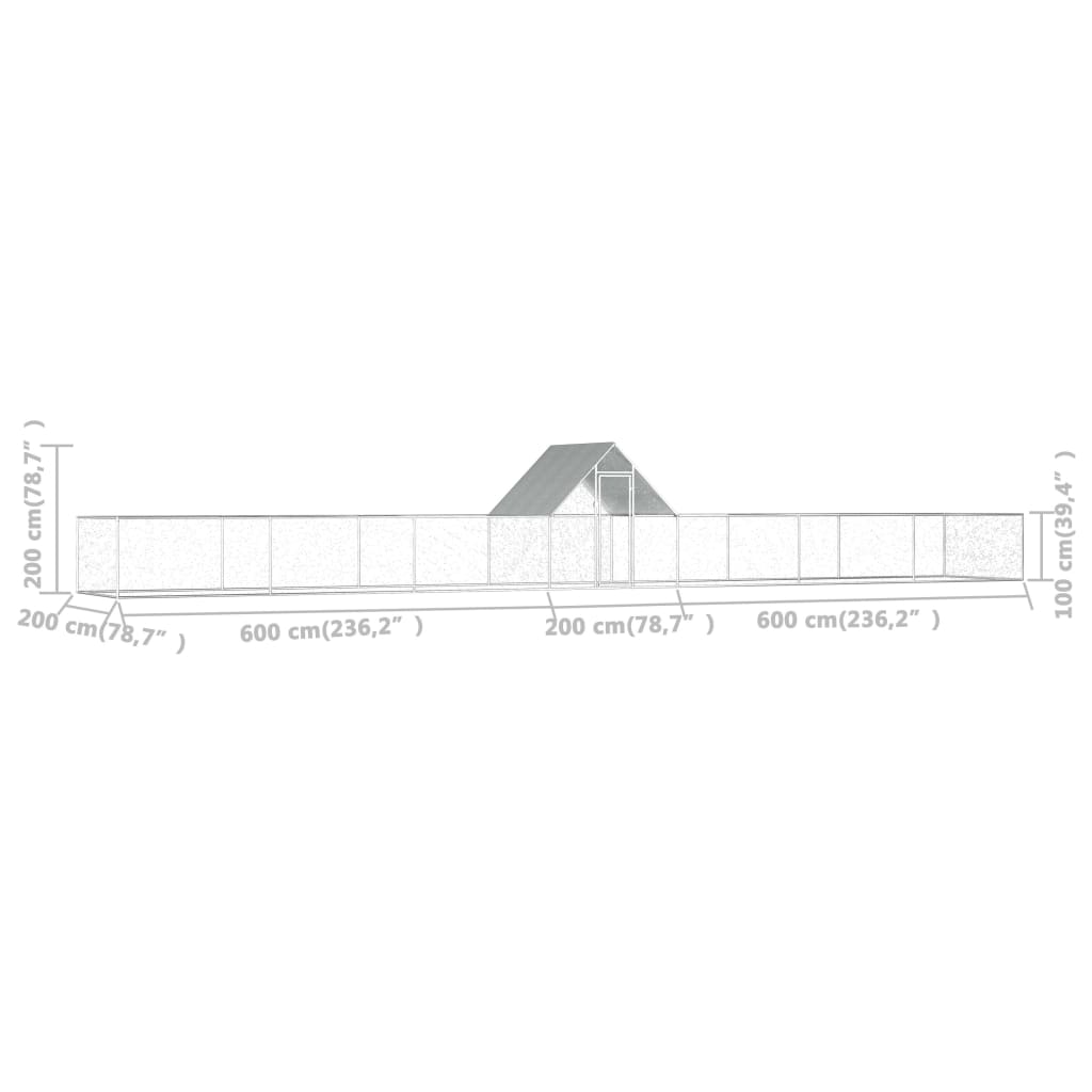 Kippenren 14x2x2 m gegalvaniseerd staal - Afbeelding 7