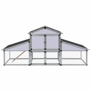 Kippenhok met ren en nestkast aluminium