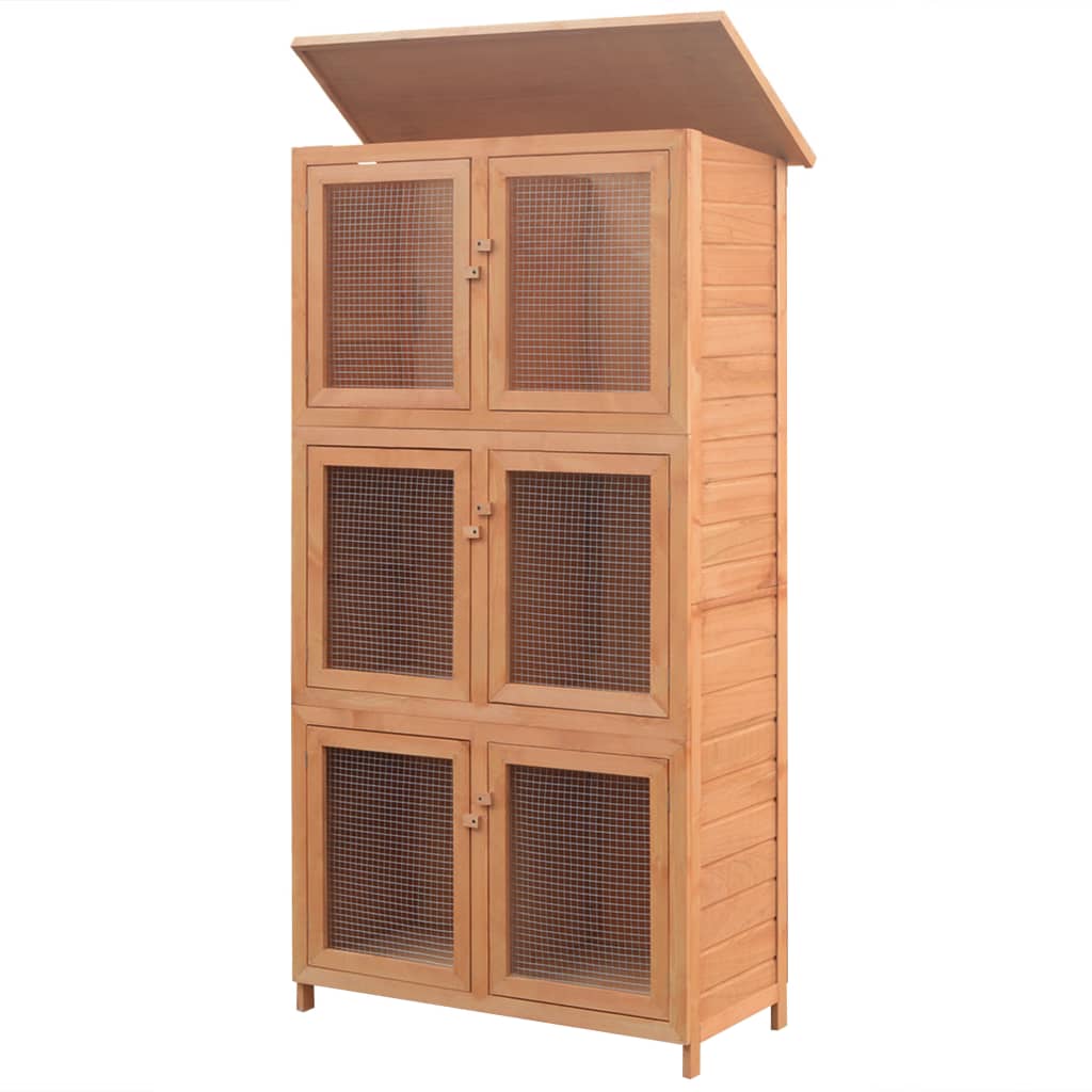 Dierenhok 6 kamers hout - Afbeelding 2