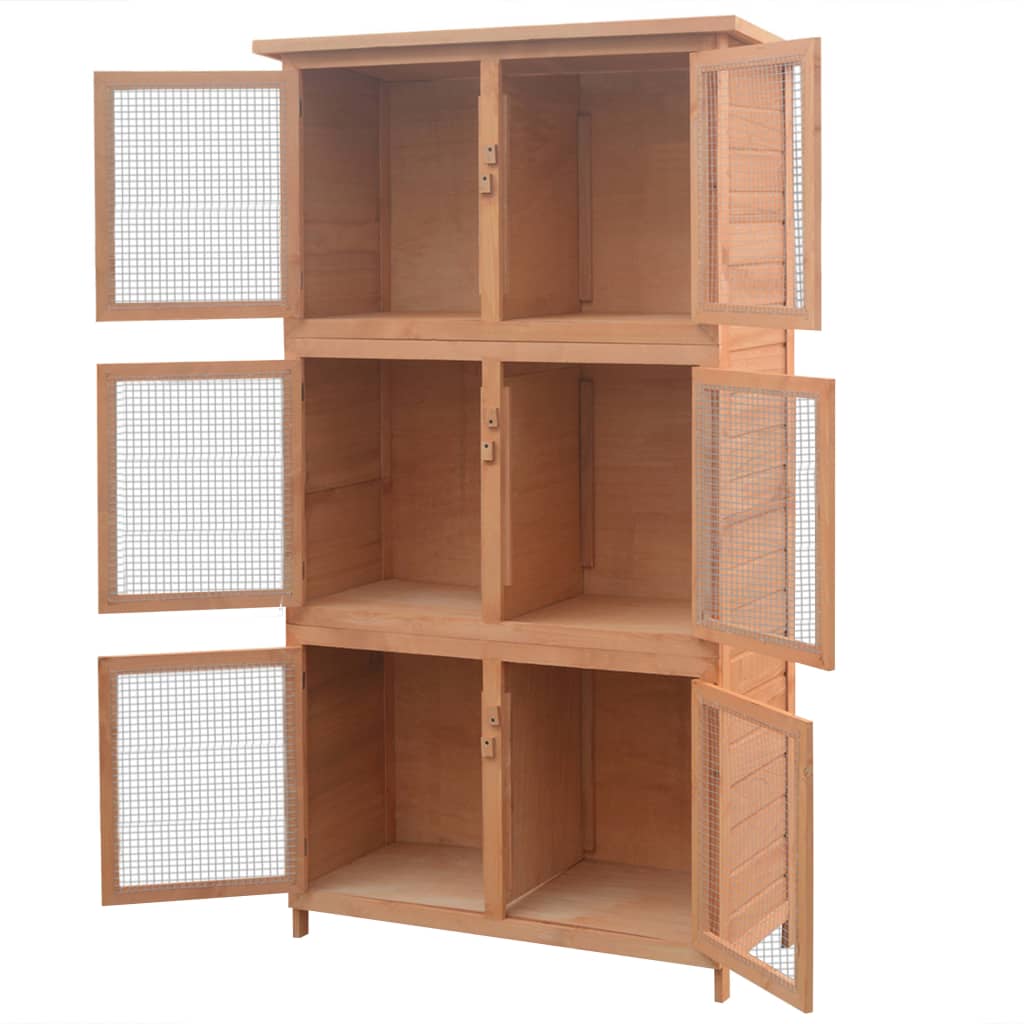 Dierenhok 6 kamers hout - Afbeelding 3