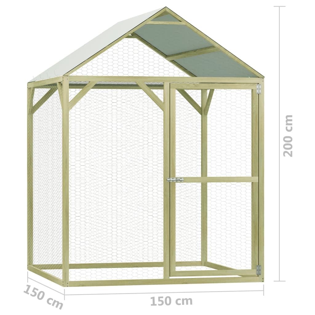 Kippenhok 1,5x1,5x2 m geïmpregneerd grenenhout - Afbeelding 7