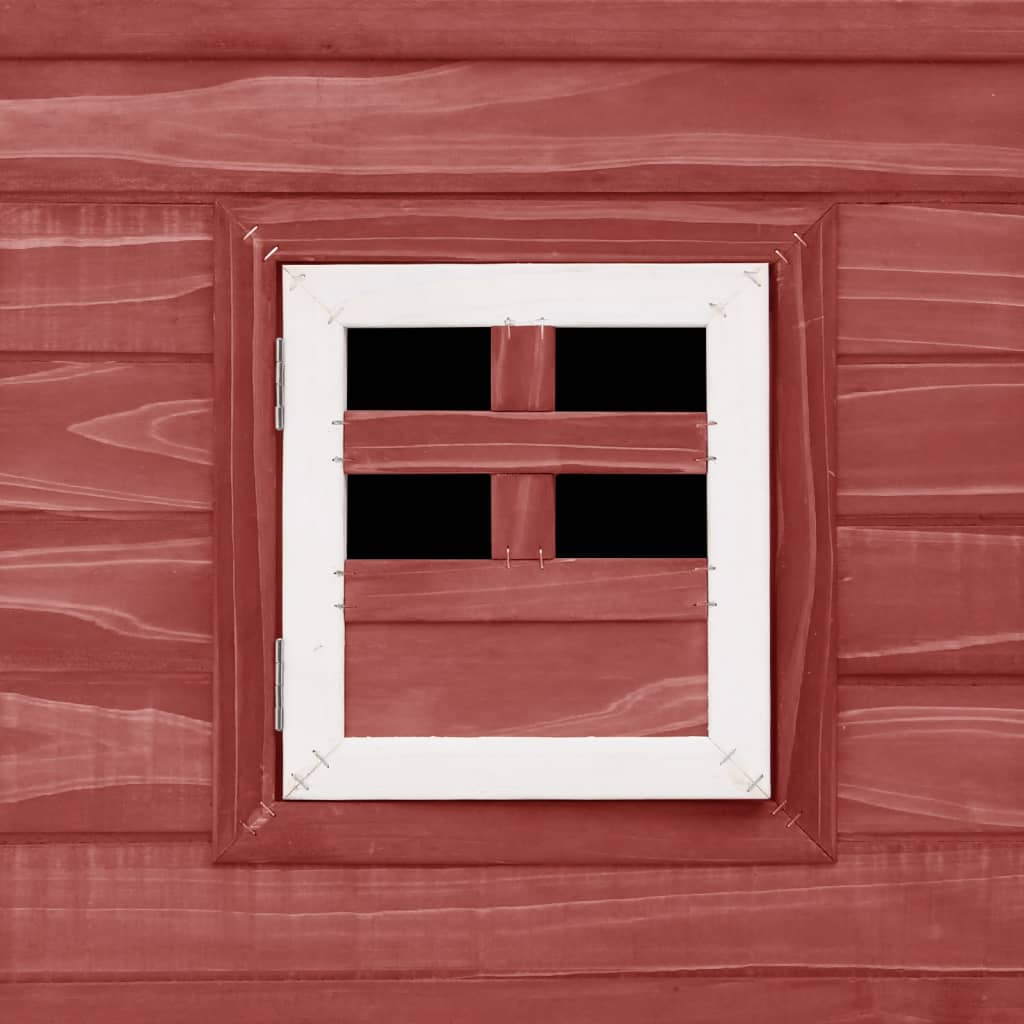 Kippenhok met nachthok hout rood - Afbeelding 6