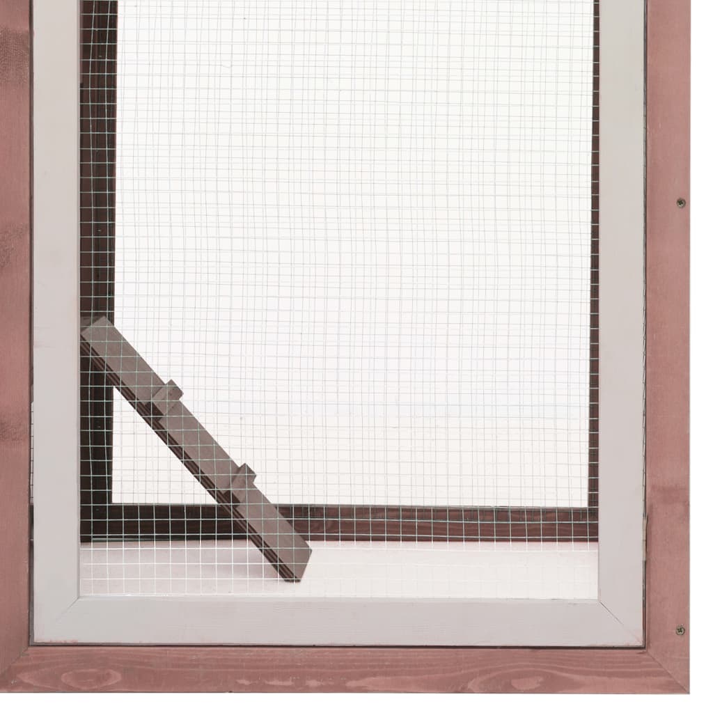 Kippenhok 170x81x110 cm massief grenen- en vurenhout mokka - Afbeelding 6