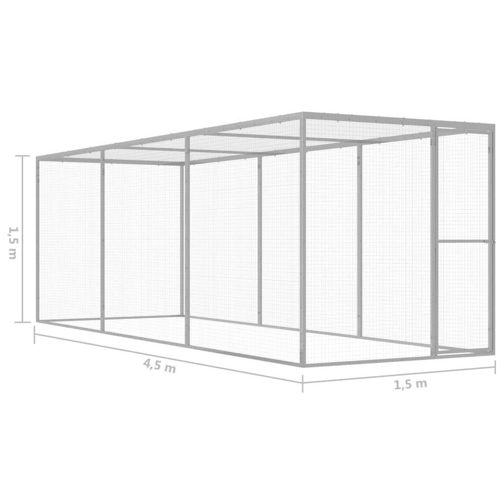 Kattenkooi 4,5x1,5x1,5 m gegalvaniseerd staal - Afbeelding 5