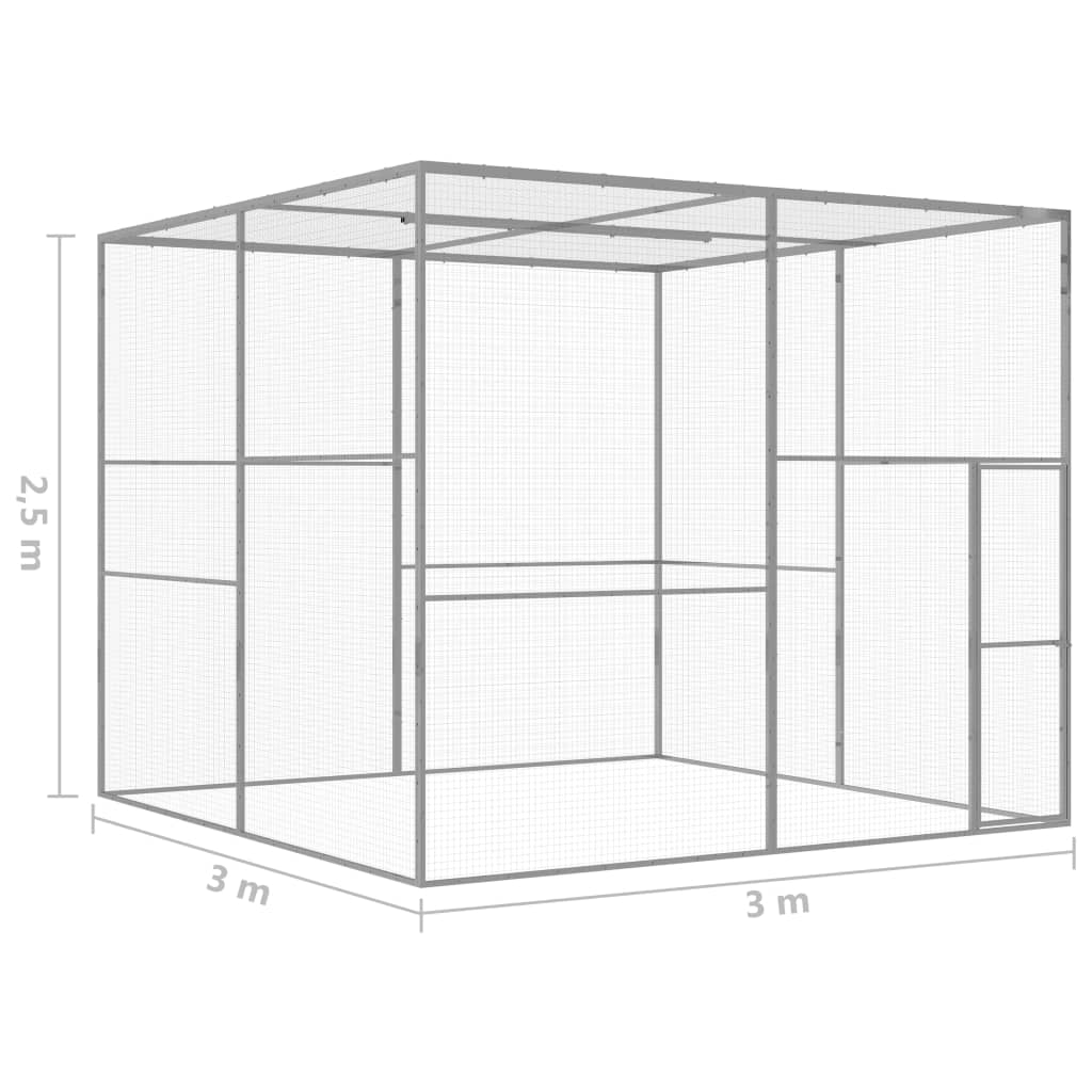 Kattenkooi 3x3x2,5 m gegalvaniseerd staal - Afbeelding 5