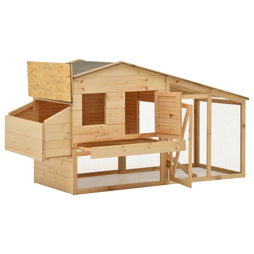Kippenhok 178x67x92 cm massief grenenhout - Afbeelding 2