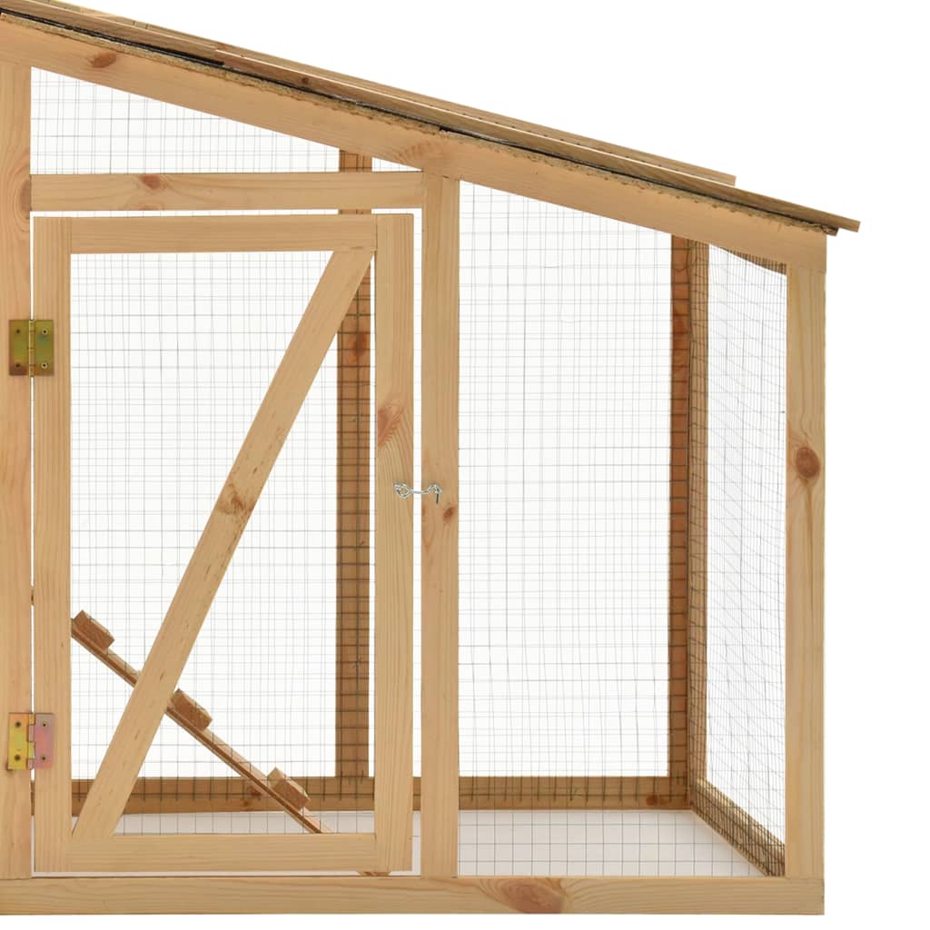 Kippenhok 178x67x92 cm massief grenenhout - Afbeelding 6