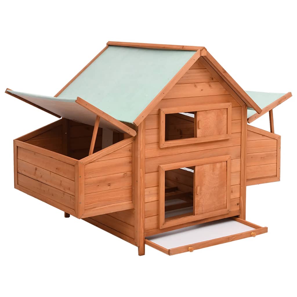 Kippenhok 152x96x110 cm massief vurenhout - Afbeelding 2
