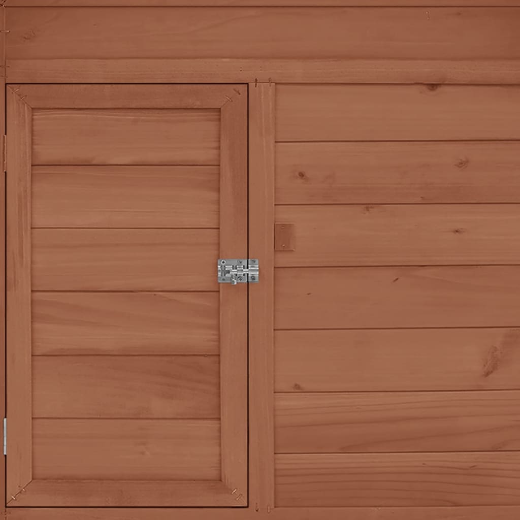 Kippenhok 152x96x110 cm massief vurenhout mokkakleurig en wit - Afbeelding 6