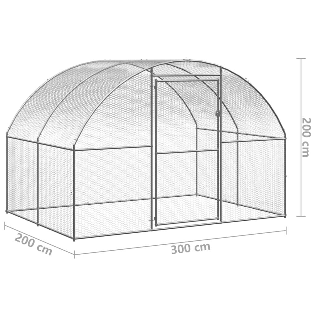 Kippenren 3x2x2 m gegalvaniseerd staal - Afbeelding 4
