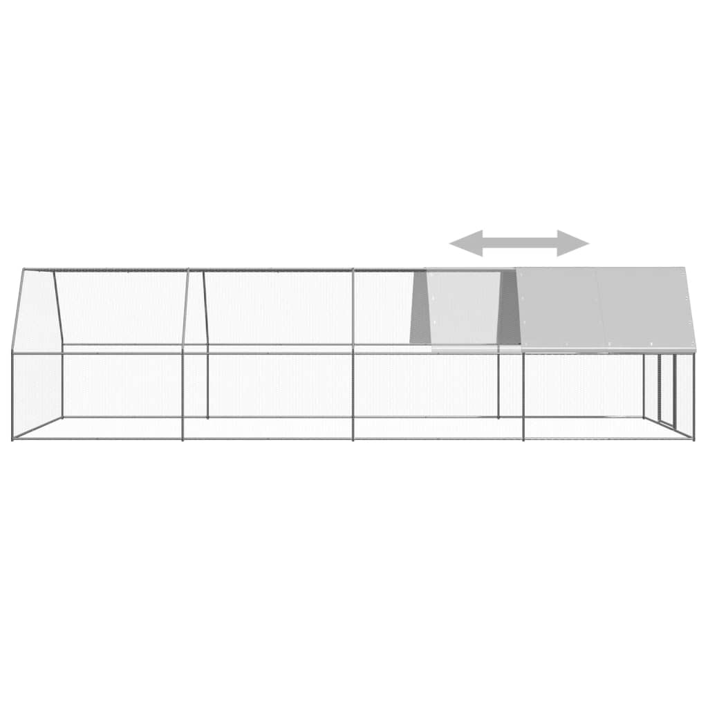 Kippenhok 3x8x2 m gegalvaniseerd staal - Afbeelding 4