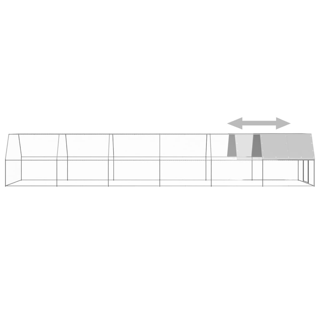 Kippenhok 3x12x2 m gegalvaniseerd staal - Afbeelding 4