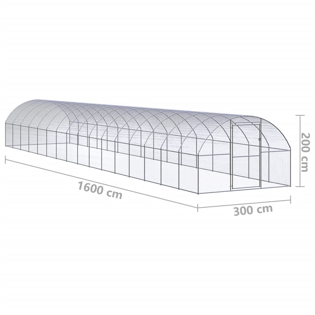 Kippenren 3x16x2 m gegalvaniseerd staal - Afbeelding 7