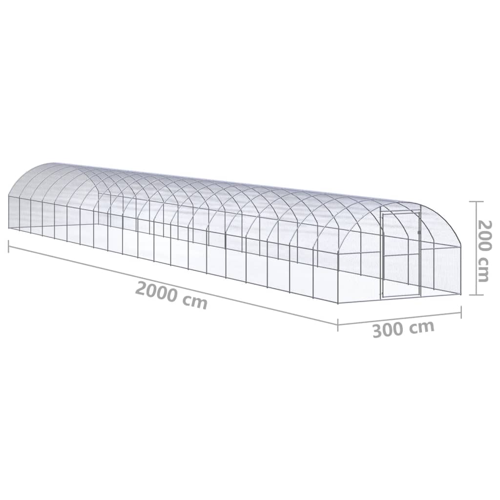 Kippenren 3x20x2 m gegalvaniseerd staal - Afbeelding 7