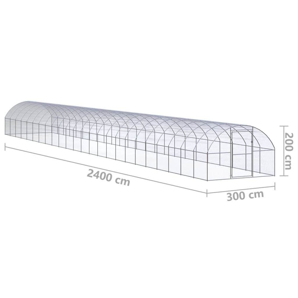 Kippenren 3x24x2 m gegalvaniseerd staal - Afbeelding 7