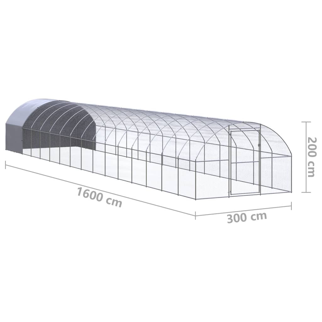 Kippenren 3x16x2 m gegalvaniseerd staal - Afbeelding 9