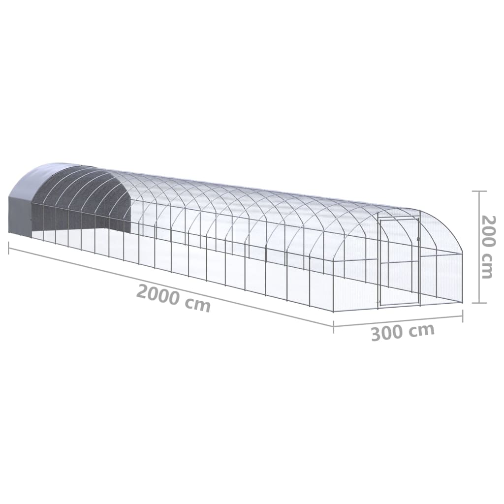 Kippenren 3x20x2 m gegalvaniseerd staal - Afbeelding 9