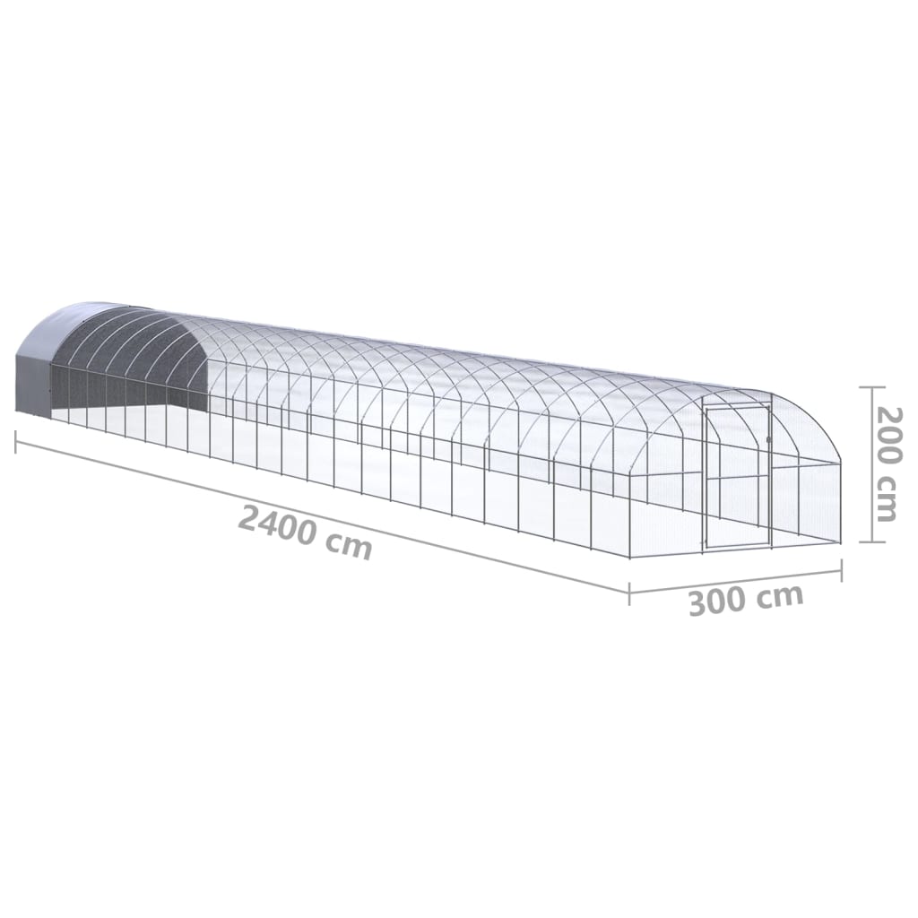 Kippenren 3x24x2 m gegalvaniseerd staal - Afbeelding 9