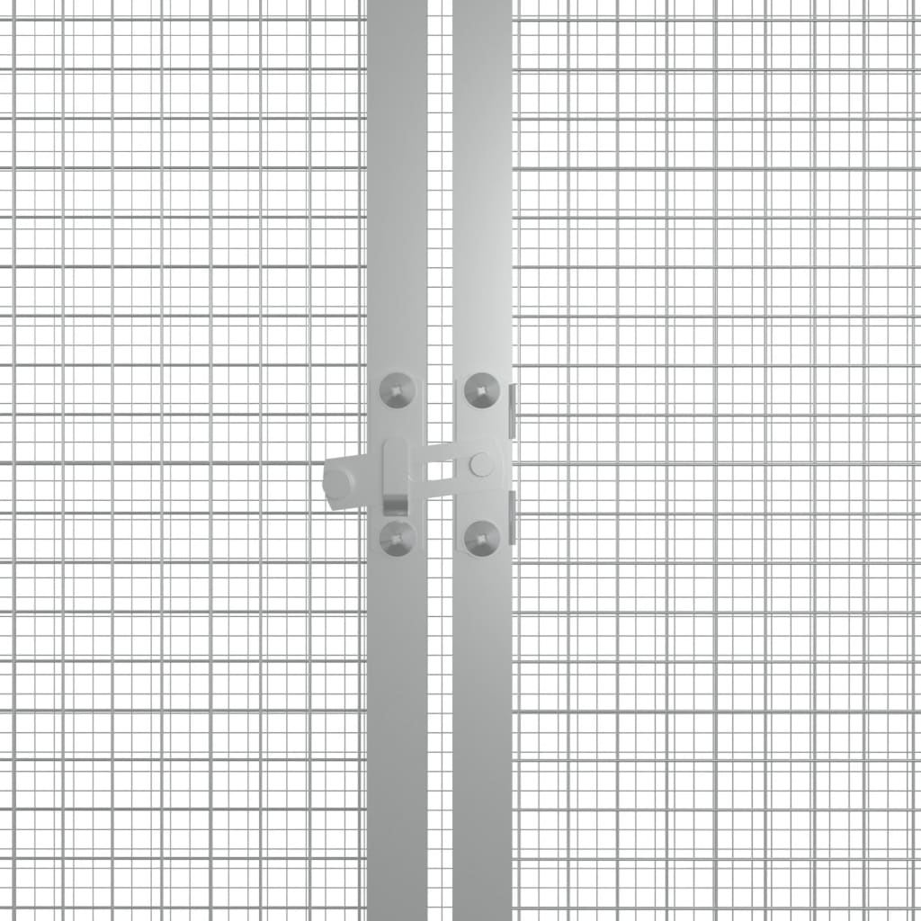 Kippenhok 200x91x100 cm gegalvaniseerd staal grijs - Afbeelding 5