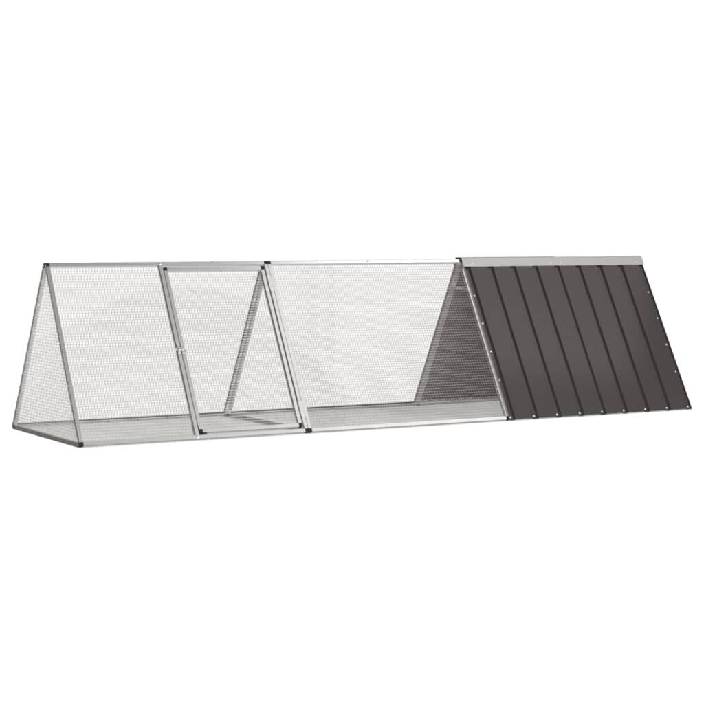 Konijnenhok 302,5x80,5x71 cm gegalvaniseerd staal antraciet