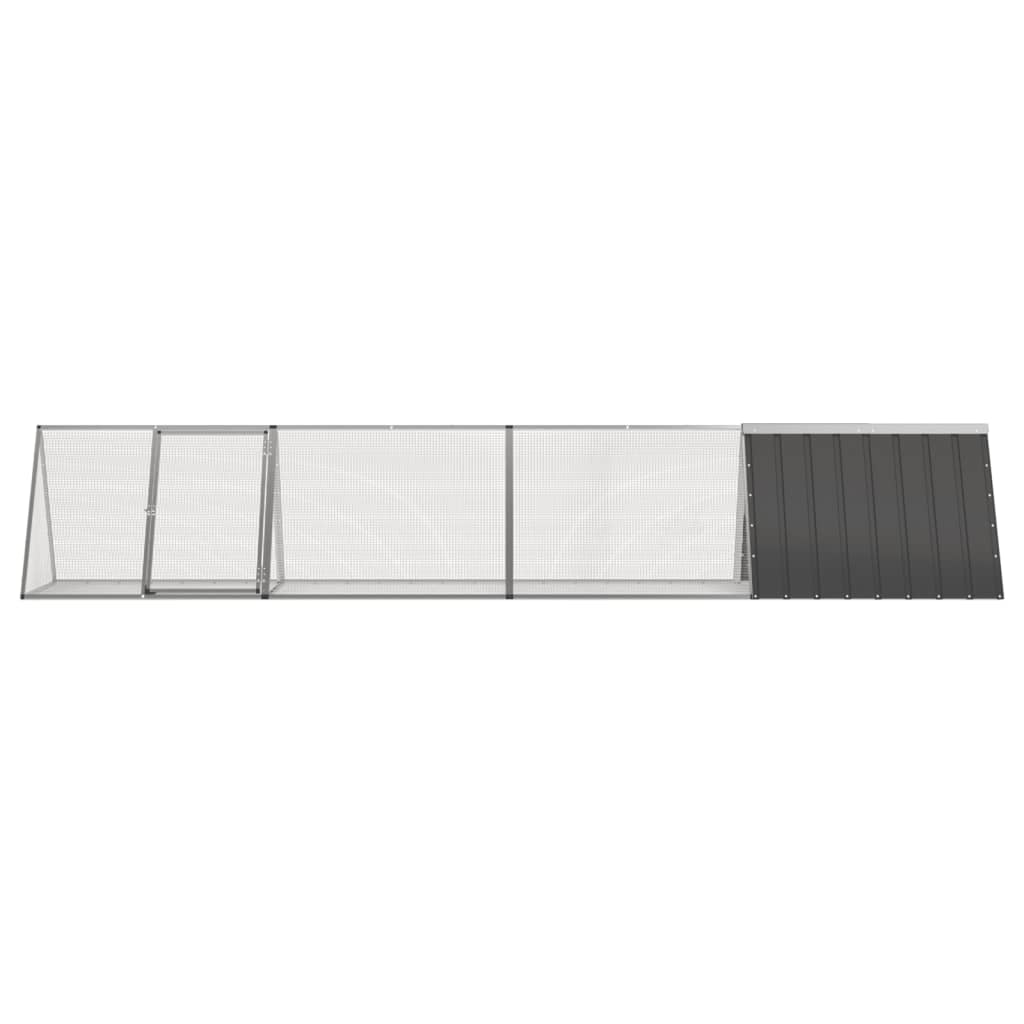 Konijnenhok 403,5x80,5x71 cm gegalvaniseerd staal antraciet - Afbeelding 2