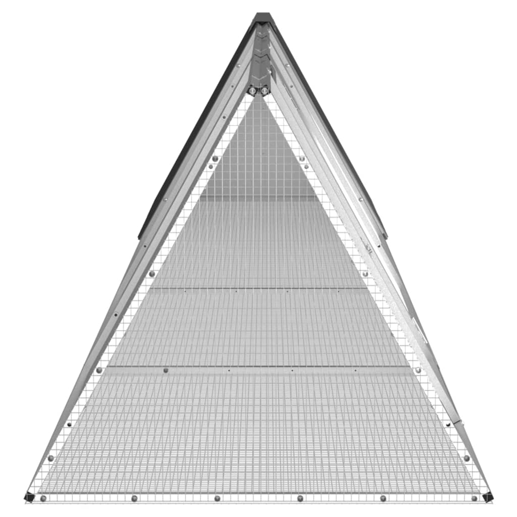 Konijnenhok 403,5x80,5x71 cm gegalvaniseerd staal antraciet - Afbeelding 3