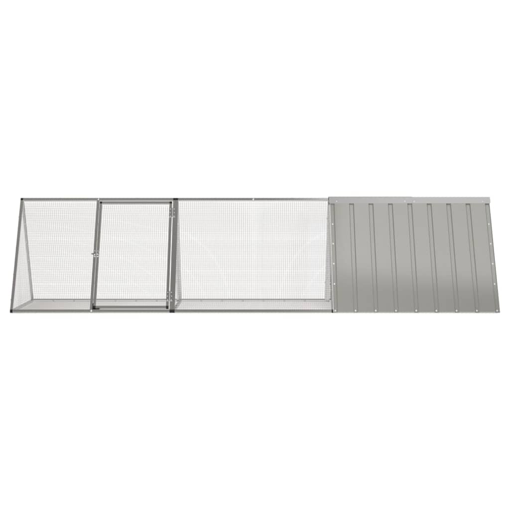 Konijnenhok 302,5x80,5x71 cm gegalvaniseerd staal grijs - Afbeelding 2