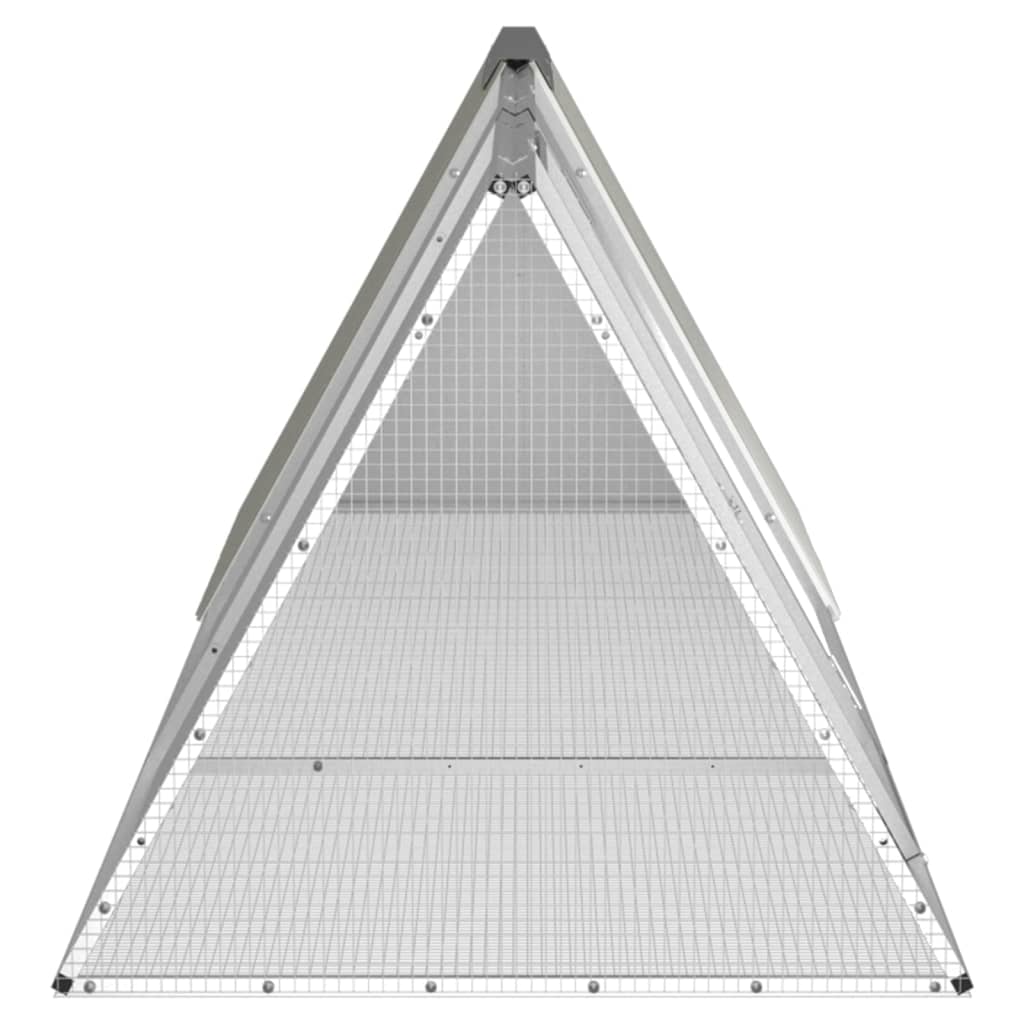 Konijnenhok 302,5x80,5x71 cm gegalvaniseerd staal grijs - Afbeelding 3