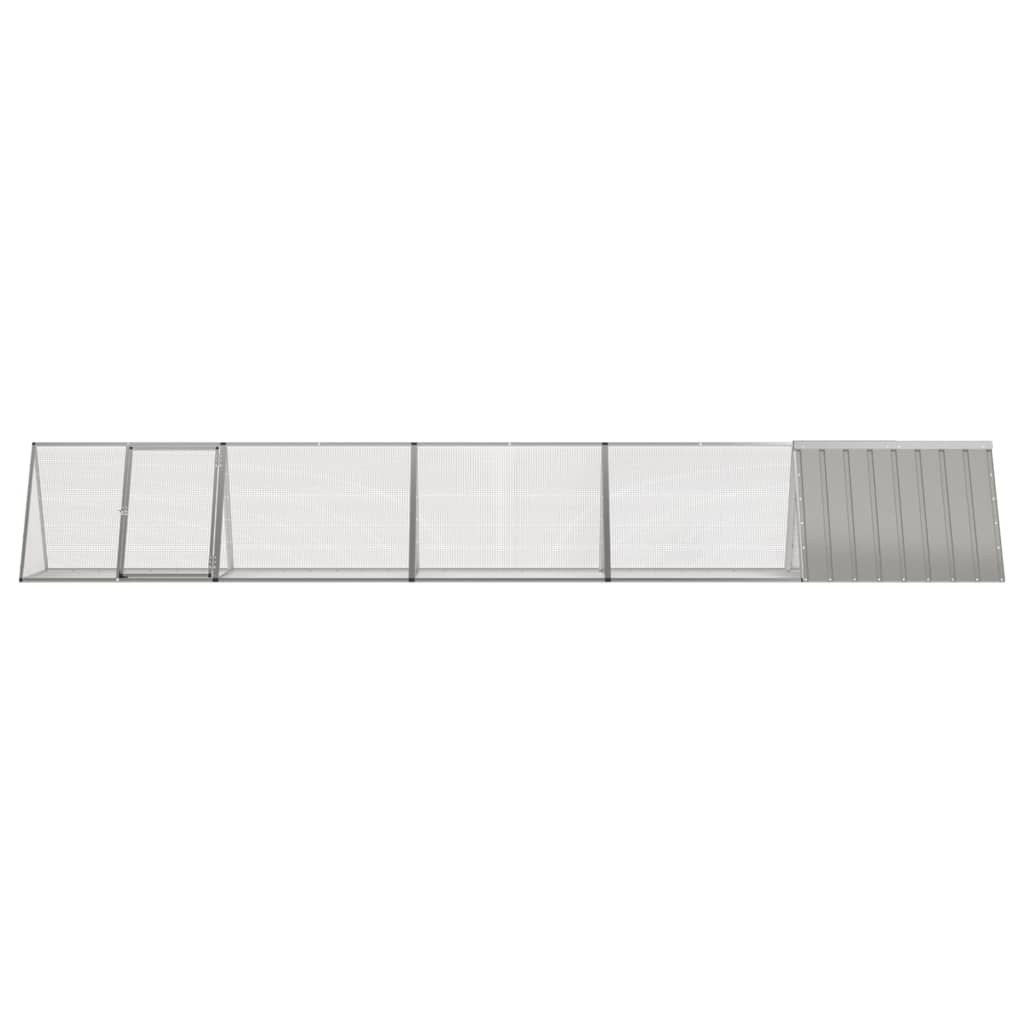 Konijnenhok 504,5x80,5x71 cm gegalvaniseerd staal grijs - Afbeelding 2