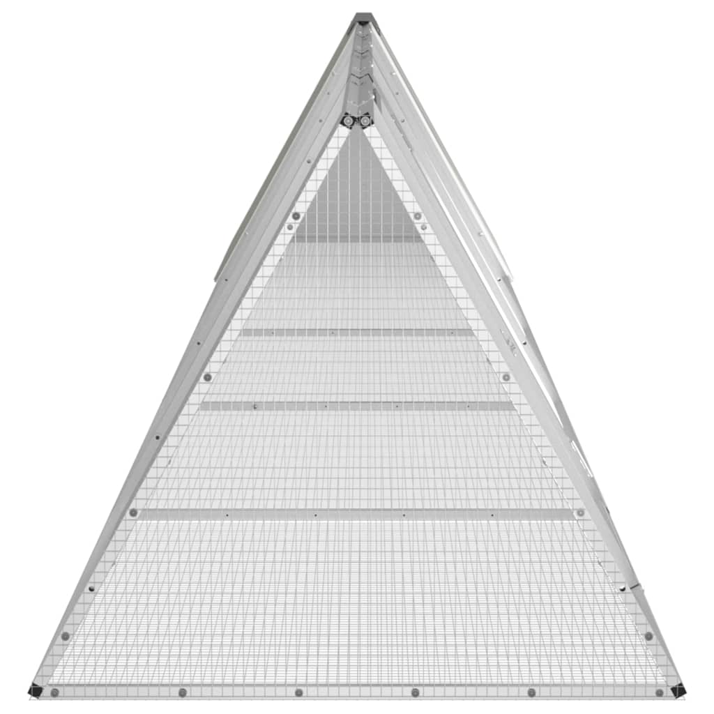 Konijnenhok 504,5x80,5x71 cm gegalvaniseerd staal grijs - Afbeelding 3
