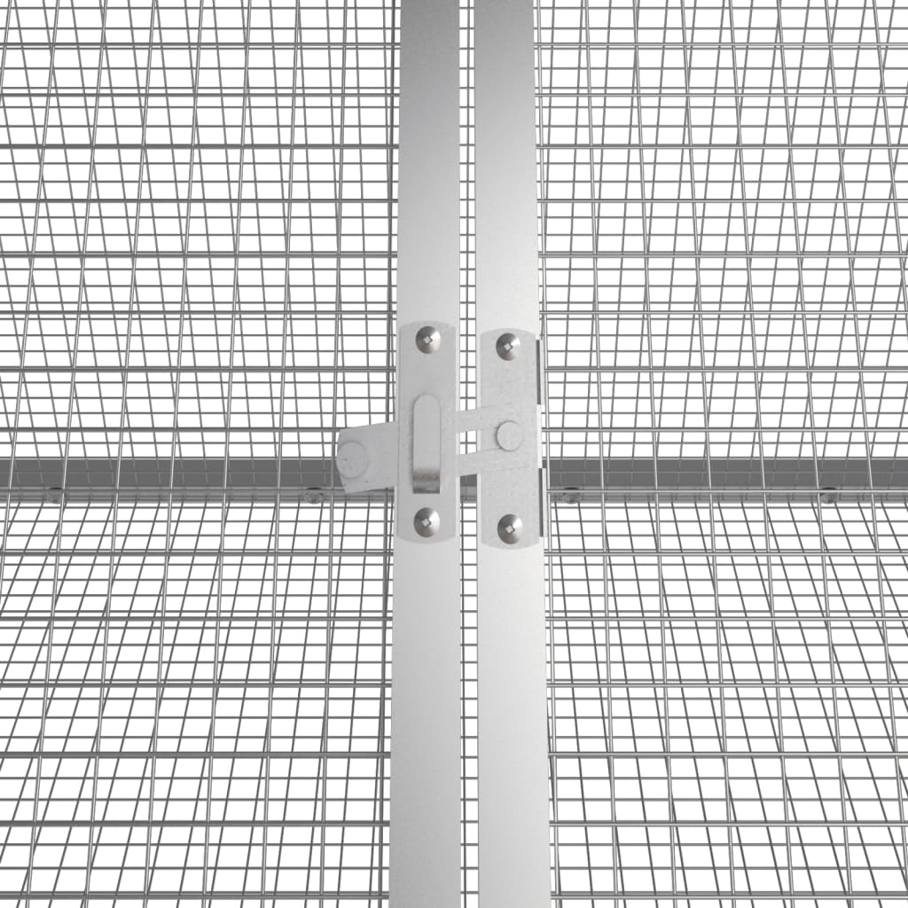 Konijnenhok 504,5x80,5x71 cm gegalvaniseerd staal grijs - Afbeelding 4