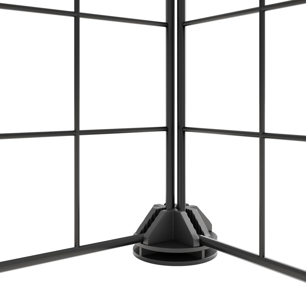 Huisdierenkooi met deur 60 panelen 35x35 cm staal zwart - Afbeelding 3