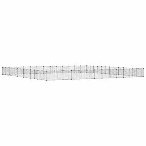 Huisdierenkooi met deur 52 panelen 35x35 cm staal zwart