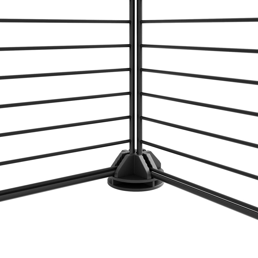 Huisdierenkooi met deur 44 panelen 35x35 cm staal zwart - Afbeelding 3