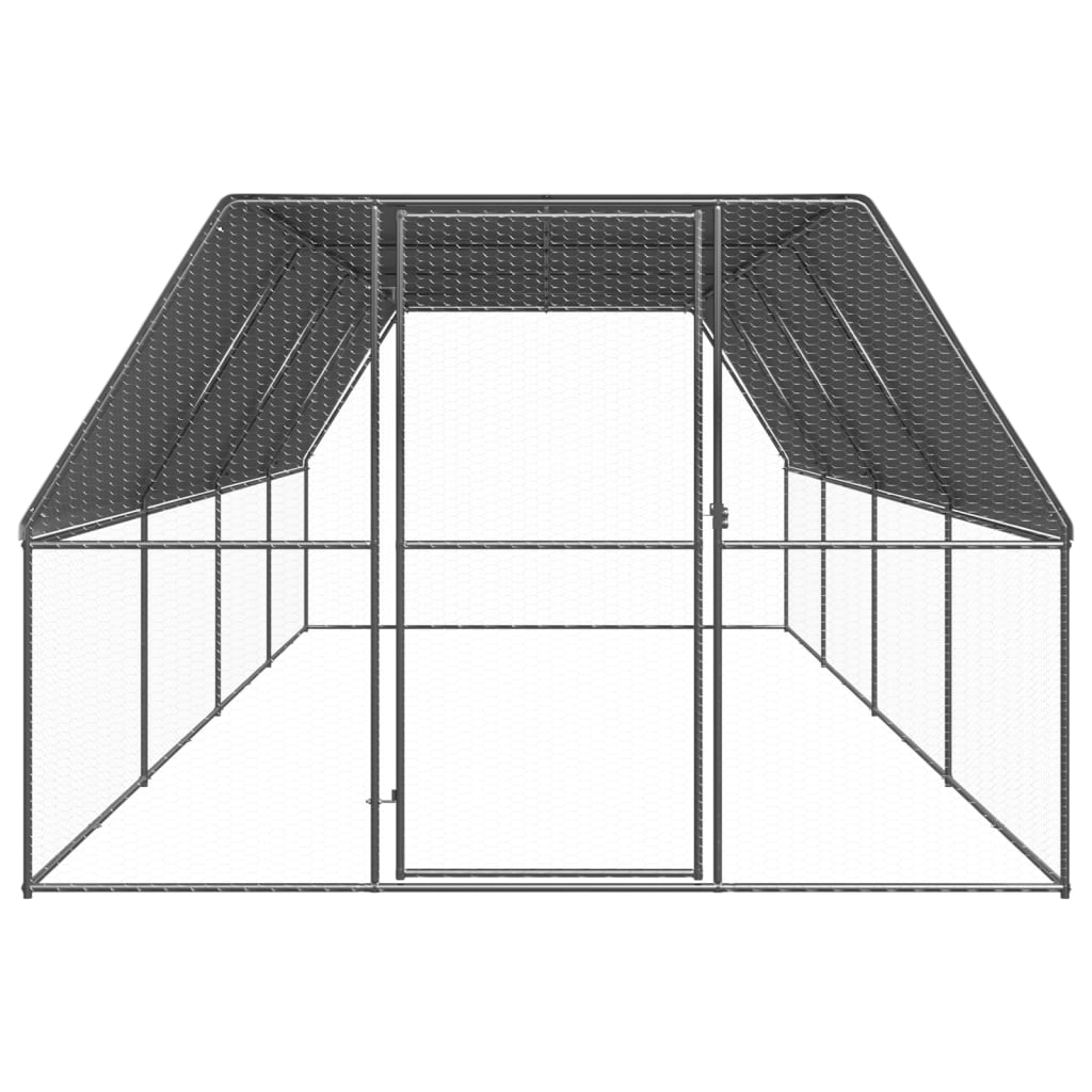 Buitenhok voor kippen 3x8x2 m gegalvaniseerd staal - Afbeelding 2