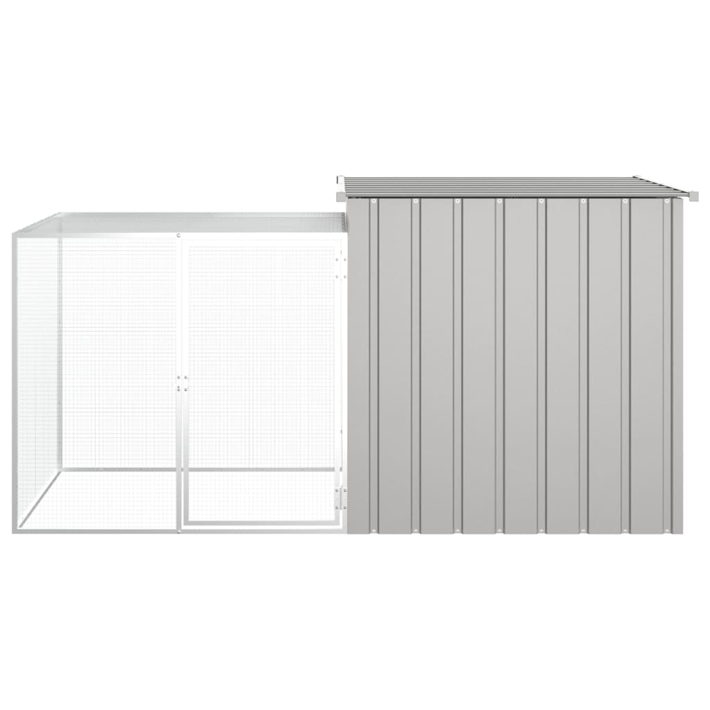 Konijnenhok 200x91x100 cm gegalvaniseerd staal grijs - Afbeelding 3