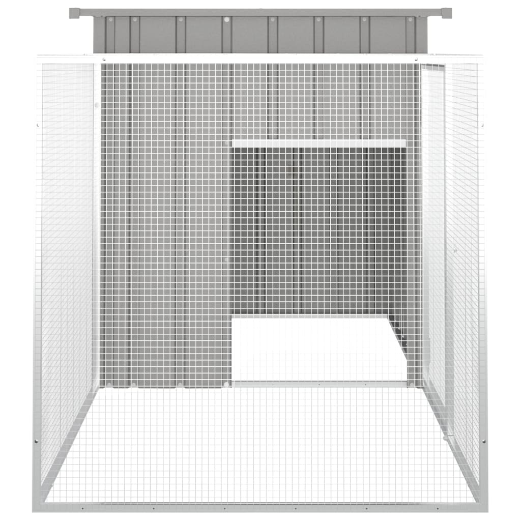 Konijnenhok 200x91x100 cm gegalvaniseerd staal grijs - Afbeelding 4