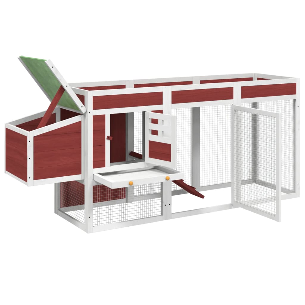 Kippenhok 204x50x84 cm massief grenenhout mokkakleurig - Afbeelding 5