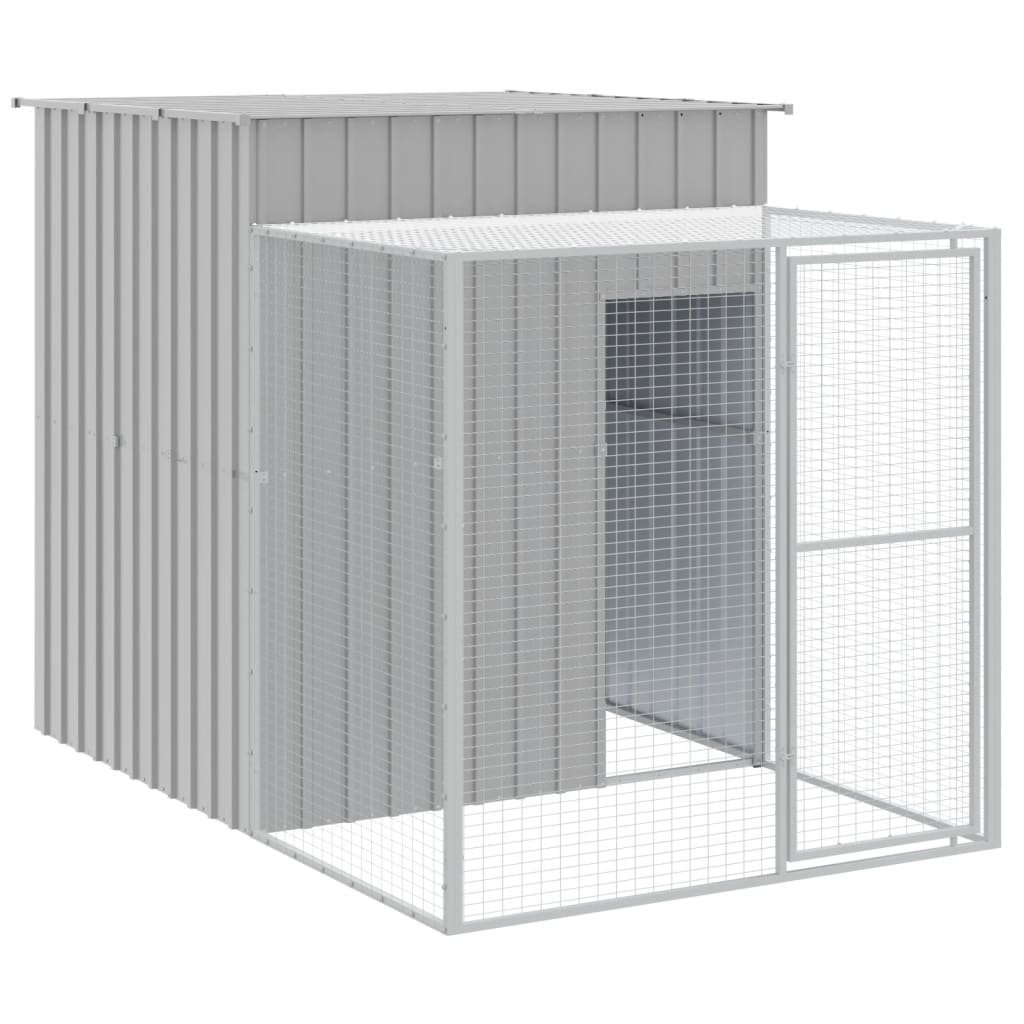 Kippenhok met ren 165x251x181 cm gegalvaniseerd staal grijs - Afbeelding 2