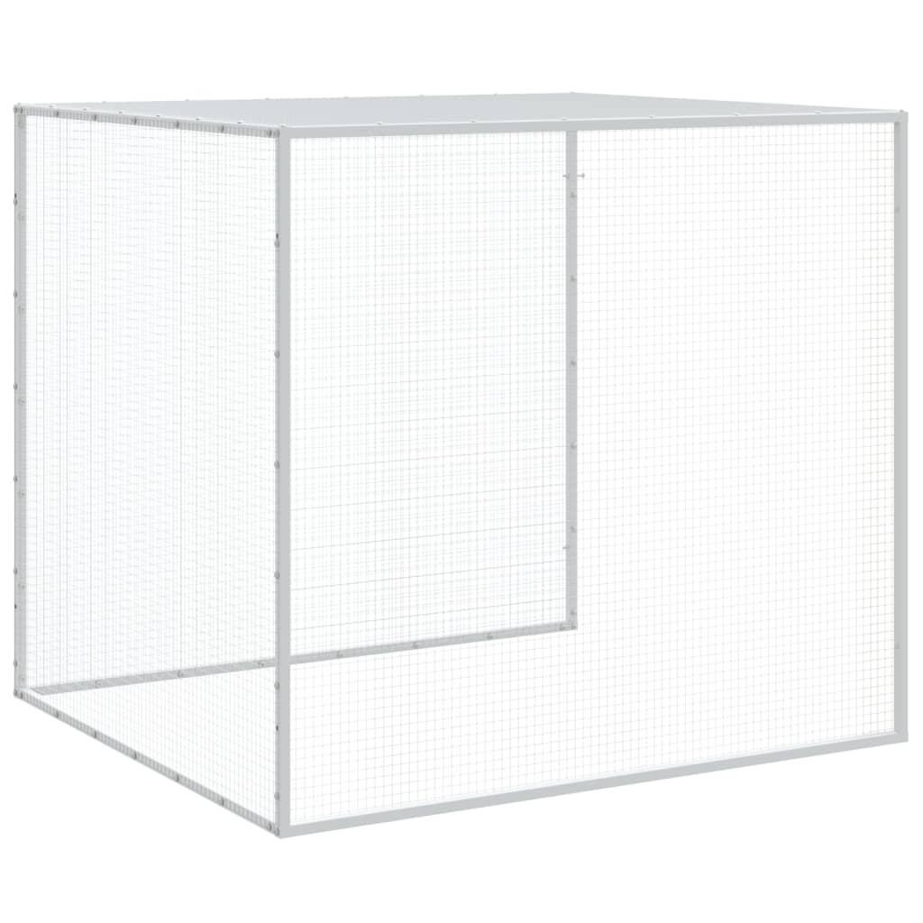 Kippenhok met dak 803x98x90 cm gegalvaniseerd staal lichtgrijs - Afbeelding 8