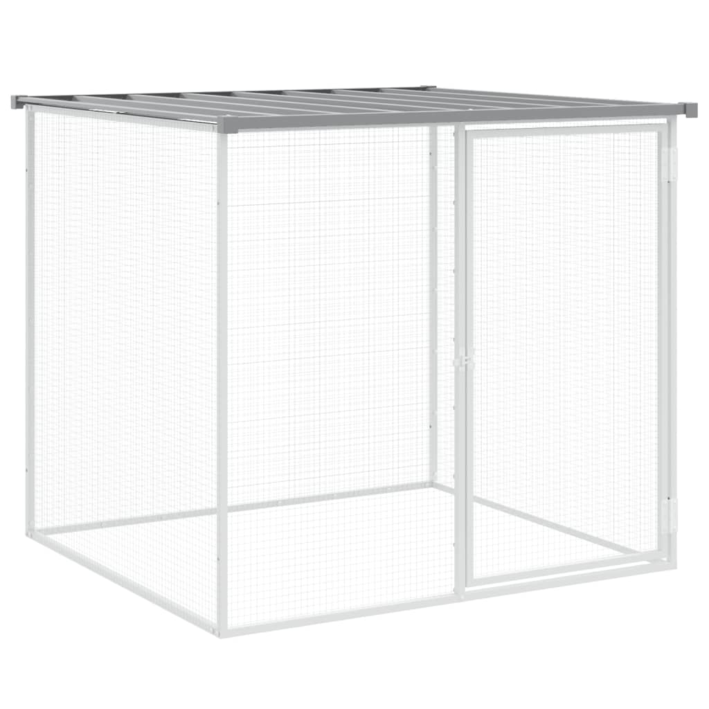 Kippenhok met dak 1003x98x90 cm gegalvaniseerd staal lichtgrijs - Afbeelding 6