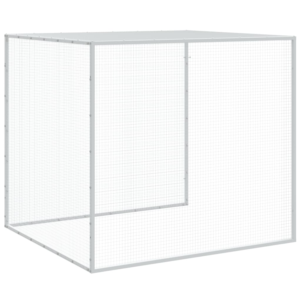 Kippenhok met dak 1003x98x90 cm gegalvaniseerd staal lichtgrijs - Afbeelding 8
