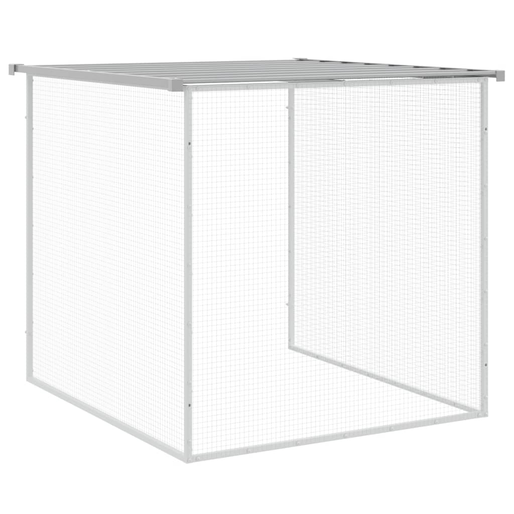 Kippenhok met dak 603x98x90 cm gegalvaniseerd staal lichtgrijs - Afbeelding 7