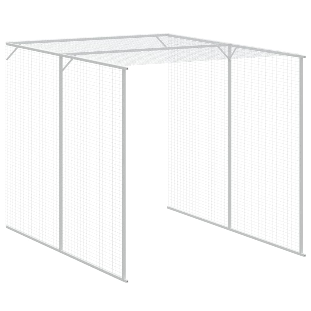 Kippenhok met ren 165x455x181 cm gegalvaniseerd staal antraciet - Afbeelding 7