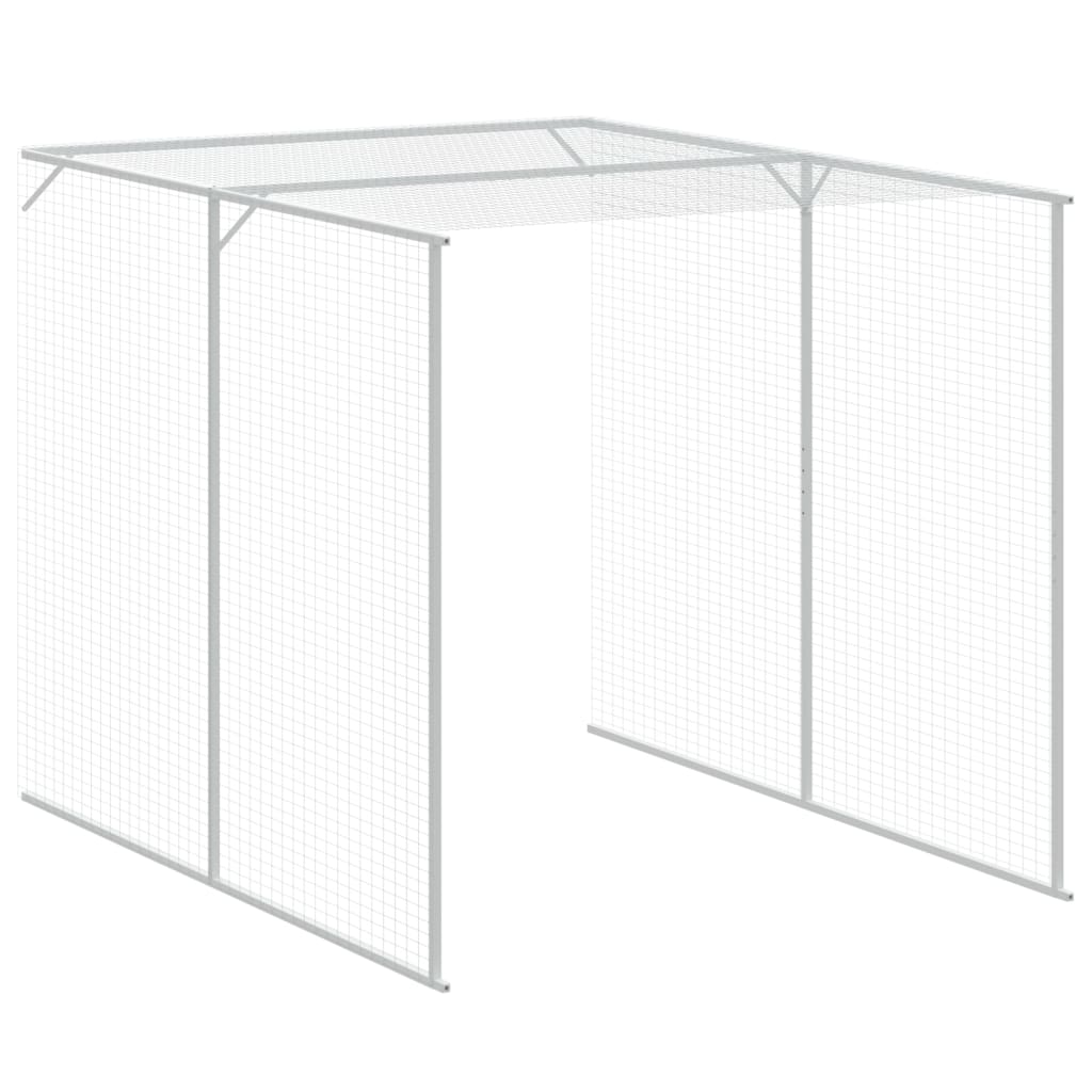 Kippenhok met ren 165x863x181 cm gegalvaniseerd staal antraciet - Afbeelding 7