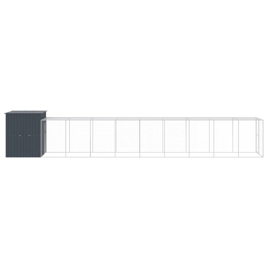 Kippenhok met ren 165x1067x181 cm staal antraciet - Afbeelding 4