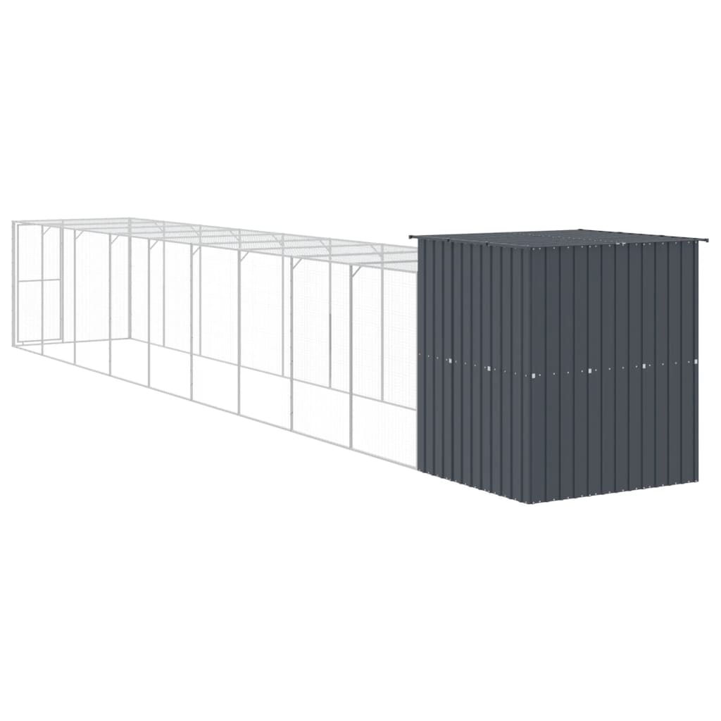 Kippenhok met ren 165x1067x181 cm staal antraciet - Afbeelding 5