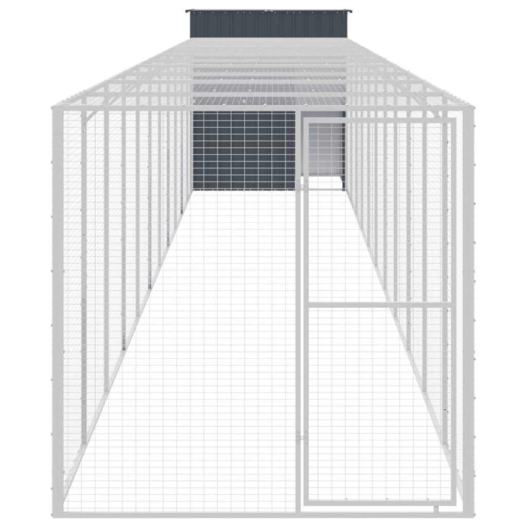 Kippenhok met ren 165x1271x181 cm staal antraciet - Afbeelding 2